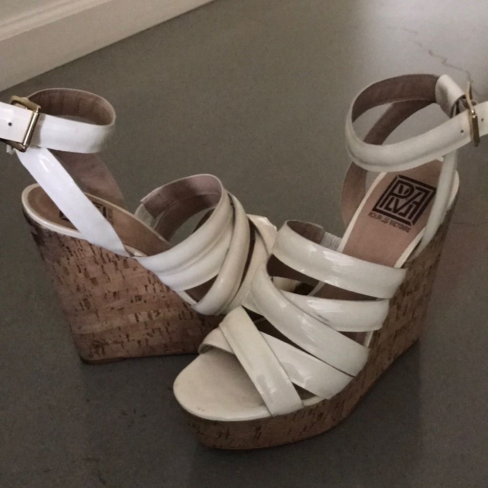 Cream soft Patent Wedges by Pour la Victoire